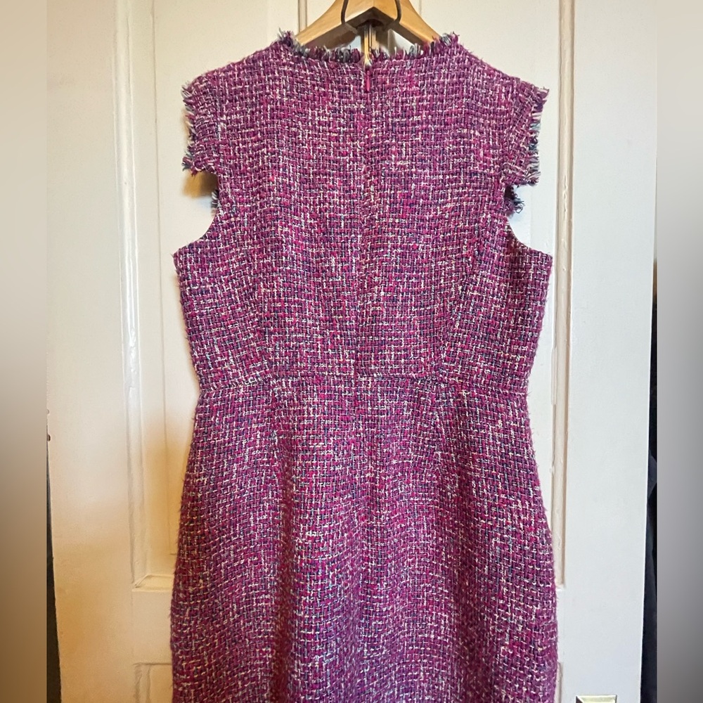 J. Crew Collection Vibrant Pink and Multicolor Tweed Resume Dress - Picture 7 of 14